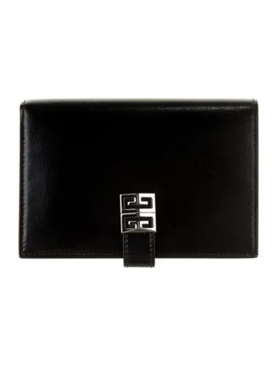 Pre-owned Givenchy Leather Continental Wallet In Black