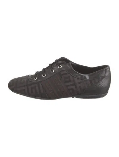 Pre-owned Givenchy Leather Graphic Print Sneakers In Black