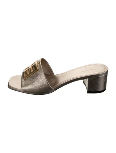 Pre-owned Givenchy Leather Slides In Gold