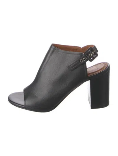 Pre-owned Givenchy Leather Slingback Sandals In Black