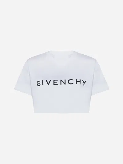 Givenchy Logo Cotton Cropped T-shirt In White