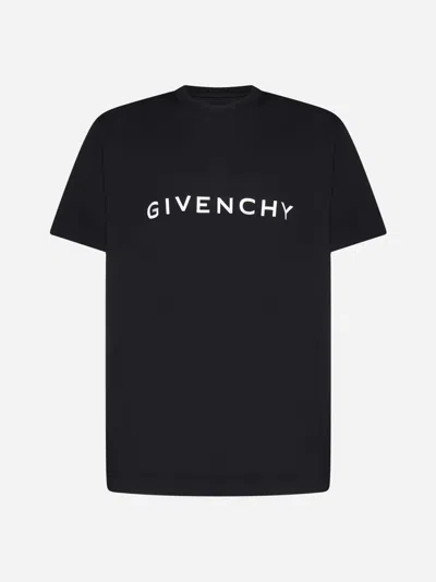Givenchy Logo Cotton Oversized T-shirt In Black