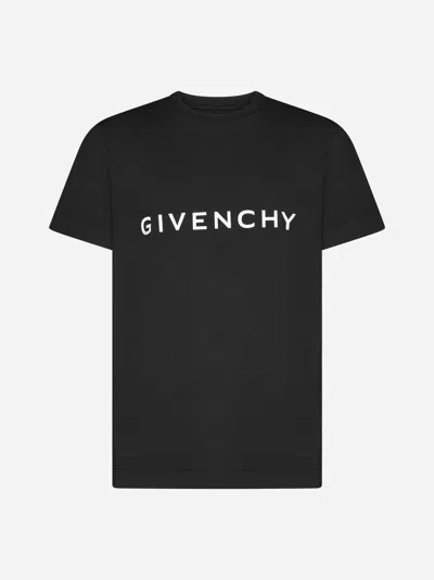 Givenchy Logo Cotton T-shirt In Black
