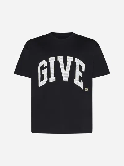 Givenchy Logo Cotton T-shirt In Black