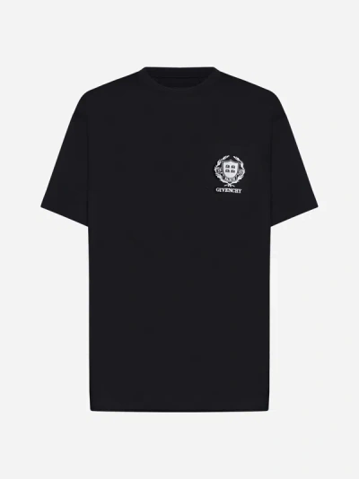 Givenchy Logo Print Cotton T-shirt In Black