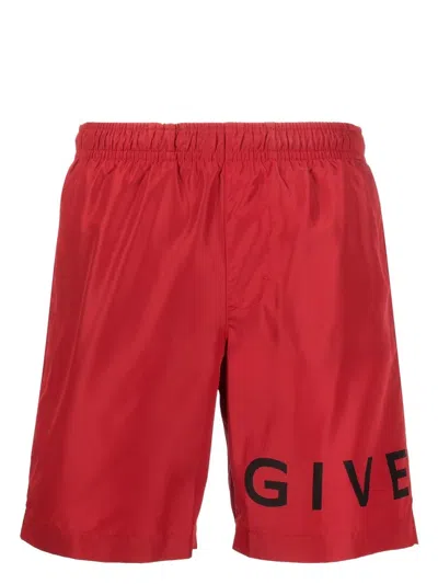 Givenchy Logo-print Swim Shorts In Red