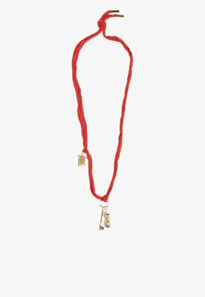 Givenchy Lucky Charm Pendant Necklace In Red