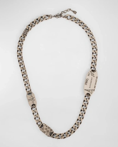 Givenchy Men's City Multi Silvery Chain Necklace In Metallic