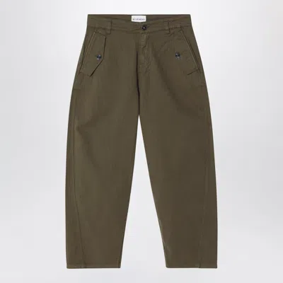 Givenchy Men's Cotton Twill Trousers With Adjustable Waist In Green