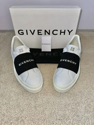 Pre-owned Givenchy Men's  City Sport Logo Sneakers Us 12 / 45 - White/black - Nwb- $675