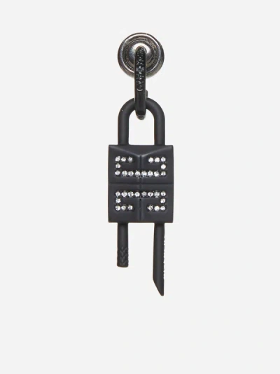 Givenchy Men's Lock Earring In Metal With Crystals In Multicolor