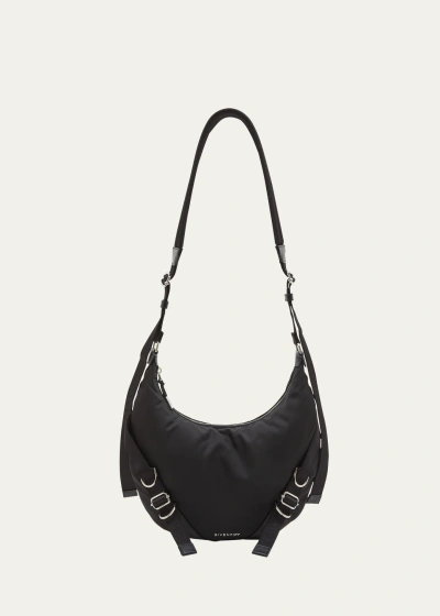Givenchy Men's Voyou Nylon Crossbody Bag In Black