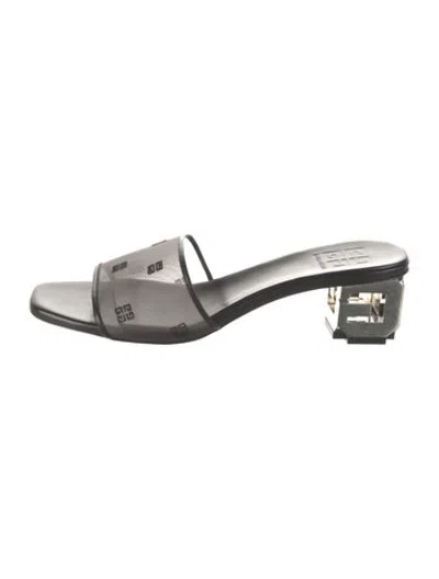 Pre-owned Givenchy Mesh Graphic Print Slides In Black