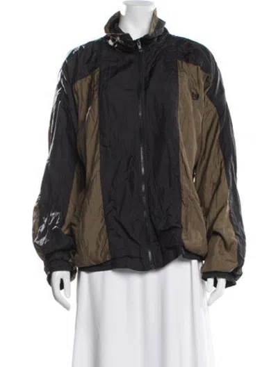 Pre-owned Givenchy Nylon Colorblock Pattern Jacket In Black
