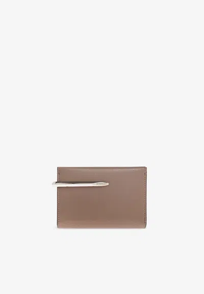 Givenchy Pinch Leather Wallet In Taupe