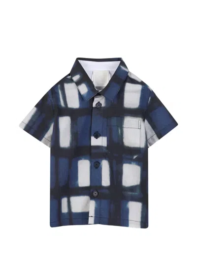 Givenchy Babies' Pocket Checked Shirt In Blue