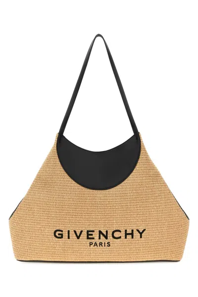 Givenchy Raffia Medium Facet Shopping Handbag For Women In Beige O Tan