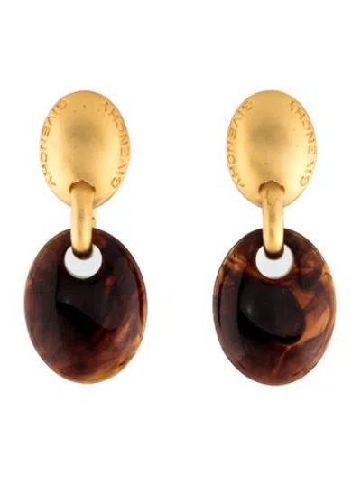 Pre-owned Givenchy Resin Clip-on Drop Earrings In Multicolor