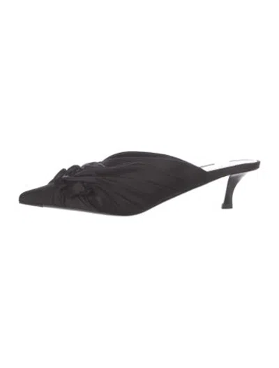 Pre-owned Givenchy Satin Mules In Black