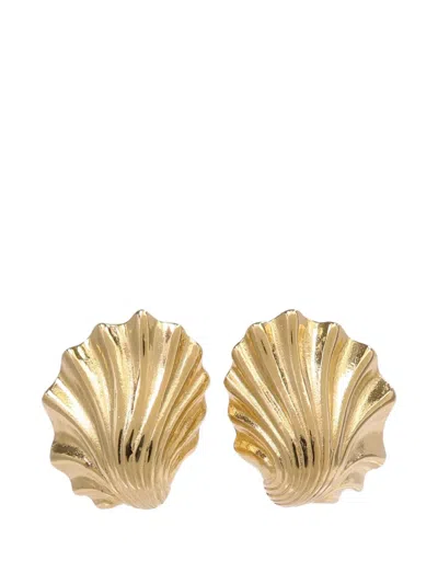 Pre-owned Givenchy Seashell Earrings In Gold
