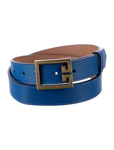 Pre-owned Givenchy Skinny Leather Waist Belt In Blue