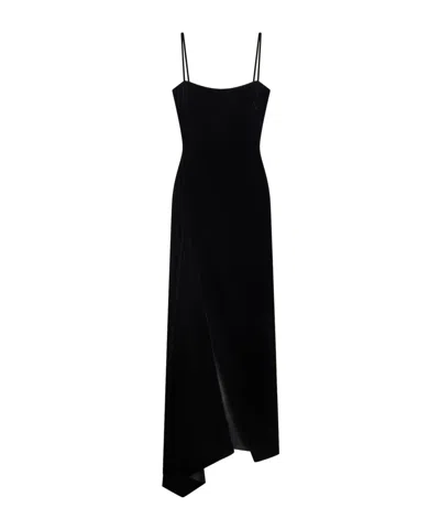 Givenchy Sliced Long Slashed Dress In Velvet In Animal Print