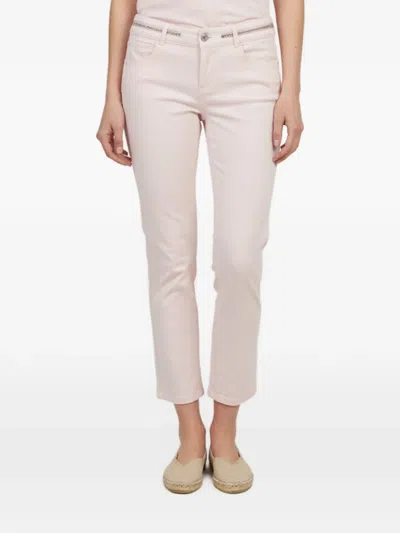 Pre-owned Givenchy Slim-fit Zip-detail Jeans In 粉色