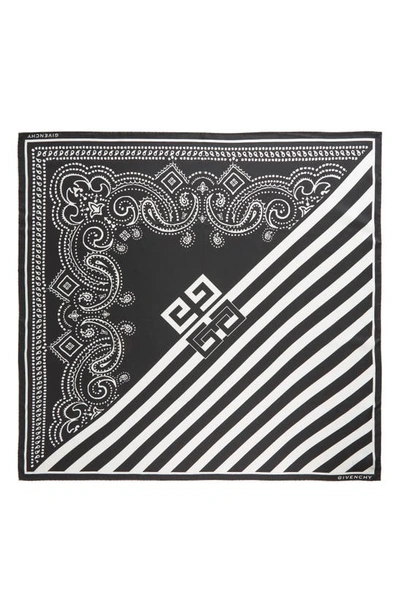 Givenchy Logo Scarf In 1-black/ White