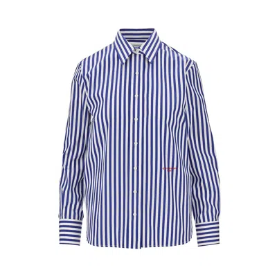 Givenchy Striped Cotton Poplin Shirt In Blue