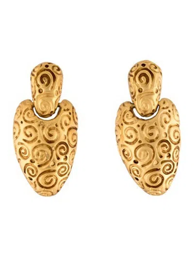 Pre-owned Givenchy Textured Abstract Clip-on Drop Earrings In Multicolor