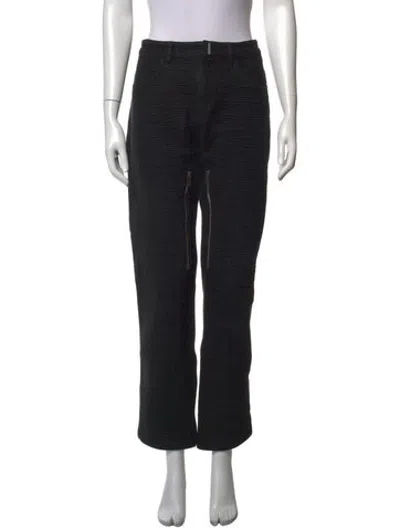 Pre-owned Givenchy Tweed Pattern Straight Leg Pants In Black