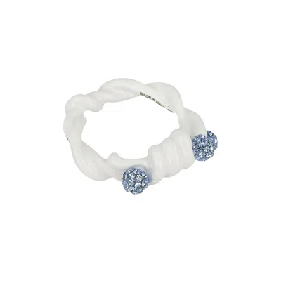 Pre-owned Givenchy Twisted Crystal Ring 'off White' | Women's Size 52