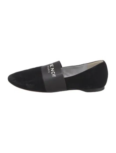 Pre-owned Givenchy Velvet Graphic Print Loafers In Black