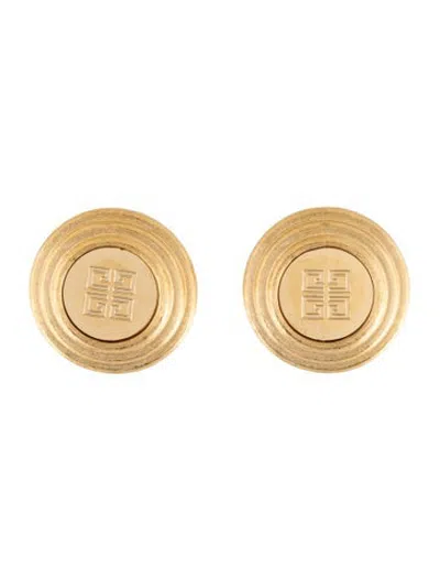 Pre-owned Givenchy Vintage Button Logo Clip-on Earrings In Multicolor