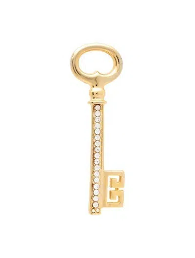 Pre-owned Givenchy Vintage Crystal Logo Key Pin Brooch In Multicolor
