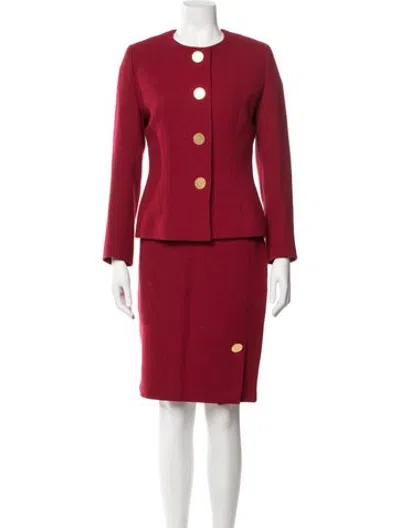 Pre-owned Givenchy Vintage Late 1980's - Early 1990's Skirt Set In Red