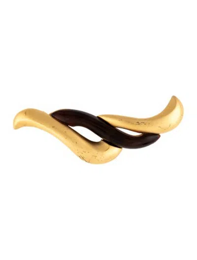 Pre-owned Givenchy Vintage Resin Tortoise Lucite Brooch Pin In Multicolor