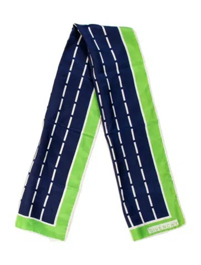 Pre-owned Givenchy Vintage Striped Scarf In Blue/green