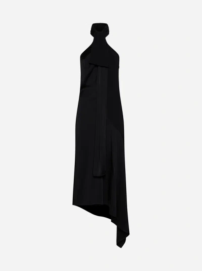 Givenchy Viscose-blend Lavaliere Dress In Black