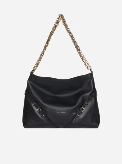 Givenchy Voyou Leather Medium Bag In Black
