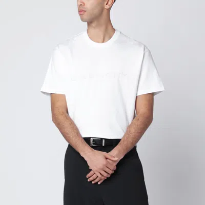 Givenchy | White Cotton And Silk T-shirt With Jacquard Logo