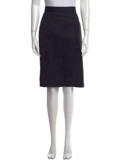 Pre-owned Givenchy Wool Knee-length Skirt In Blue