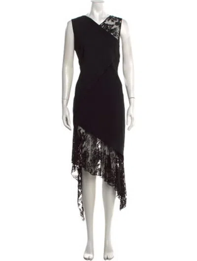 Pre-owned Givenchy Wool Long Dress In Black