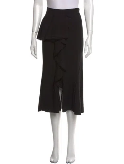 Pre-owned Givenchy Wool Midi Length Skirt In Black
