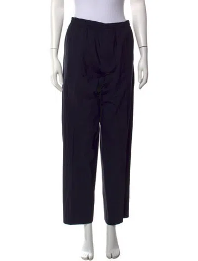 Pre-owned Givenchy Wool Straight Leg Pants In Black