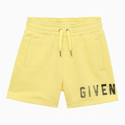 Givenchy Kids' Yellow Cotton Blend Short With Logo