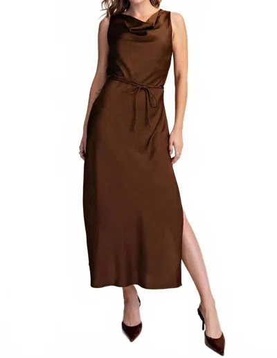 Glam Sienna Midi Dress In Brown In Multi