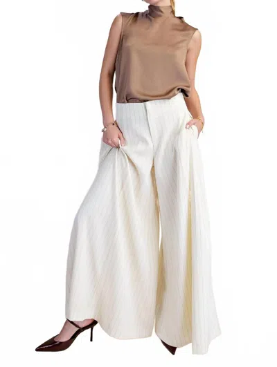 Glam Sienna Striped Pants In White