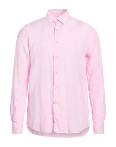 Glanshirt By Slowear Man Shirt Pink Size 16 Linen