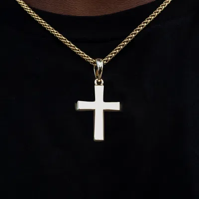 Gld Mens Simple Cross Pendant In Animal Print